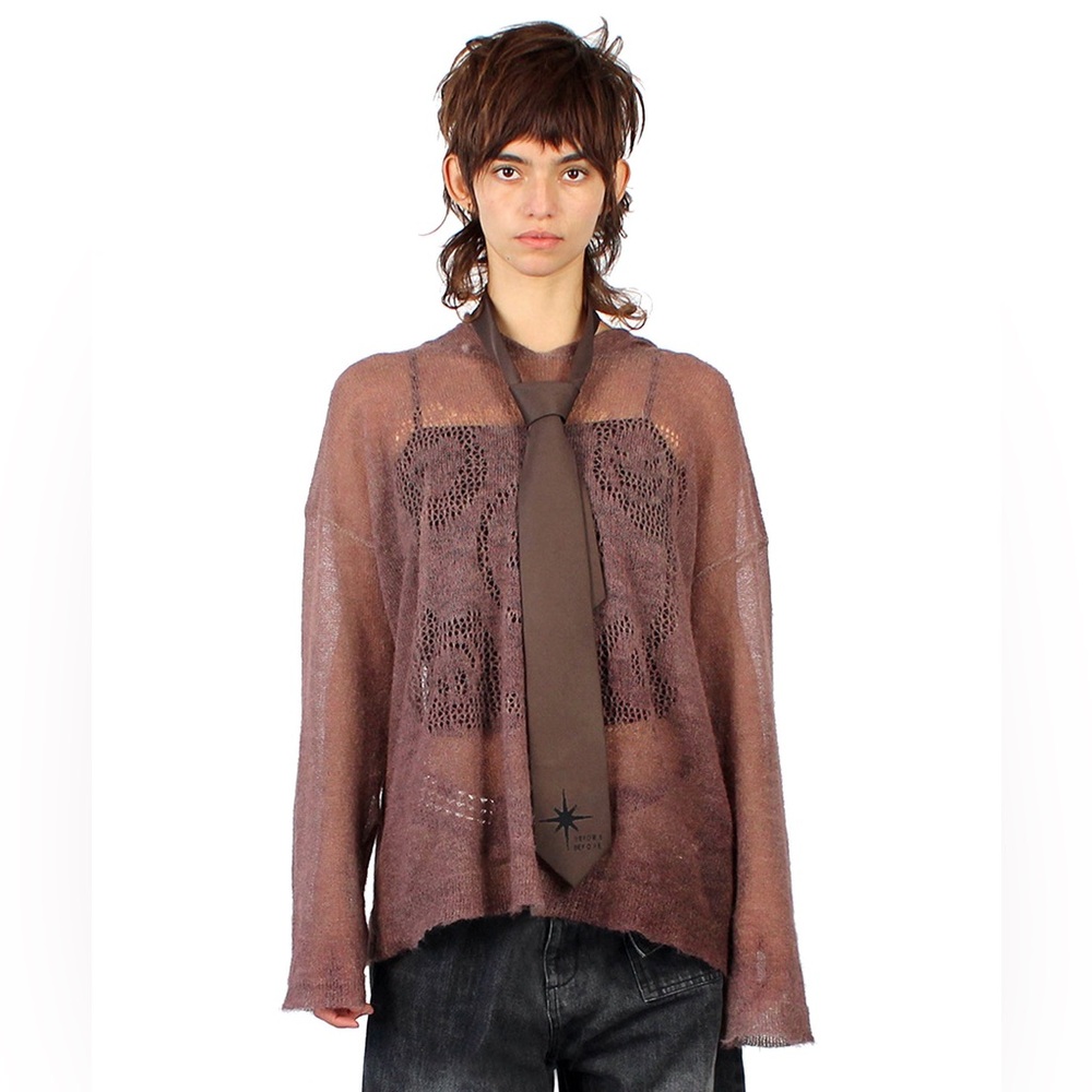 Ranger Cartel Mohair Wool Lightweight Knit Brown Hoodie Sweater - Picture 8 of 14
